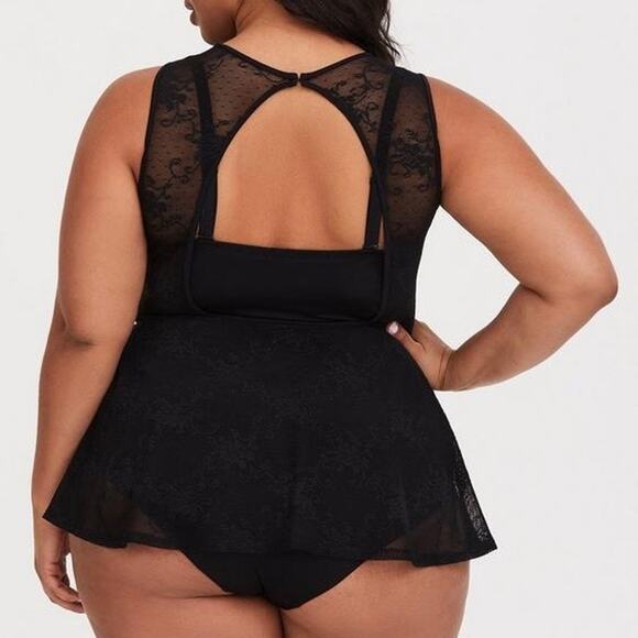 Torrid Black Lace Push-Up One Piece Swimsuit Size 3X - Picture 7 of 16